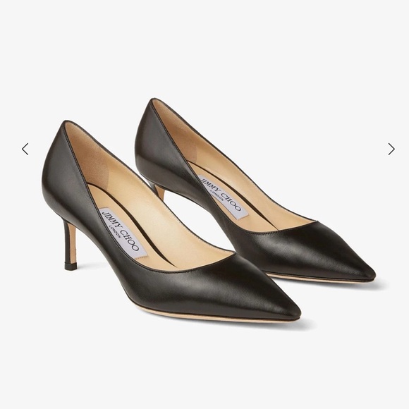 Jimmy Choo Shoes - Jimmy Choo Romy 60 Black Kid Leather Pointed-Toe Pumps